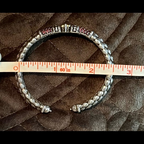 Barbara Bixby Sterling Silver, 18k Gold, Brazilian Garnet Cuff❤️ - Picture 6 of 8